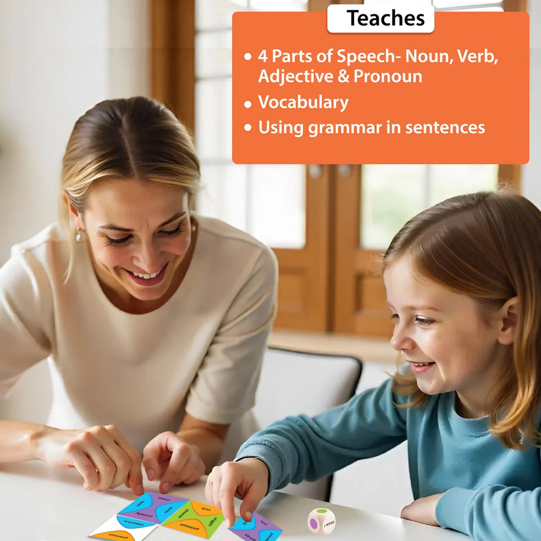 Chalk & Chuckles Grammar Wise Learning Family Board Game (6-9 Years)