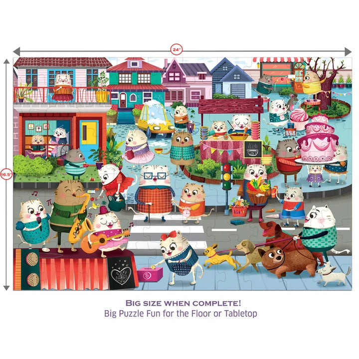 Chalk & Chuckles Caring Cats Helpfilli Puzzle 100 Pieces | Problem-Solving Fun | Educational Puzzle for Kids