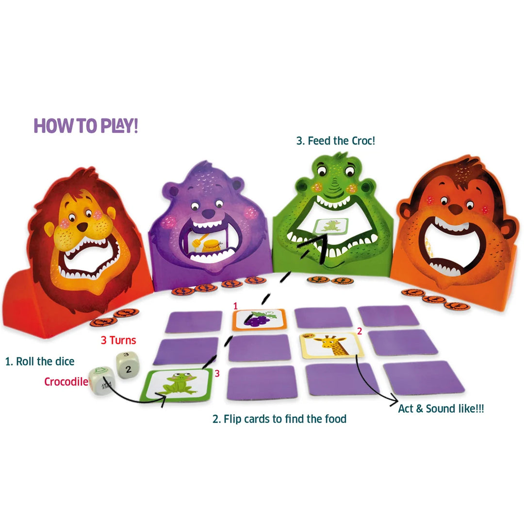 Chalk & Chuckles Hungry Four Animals Memory Game