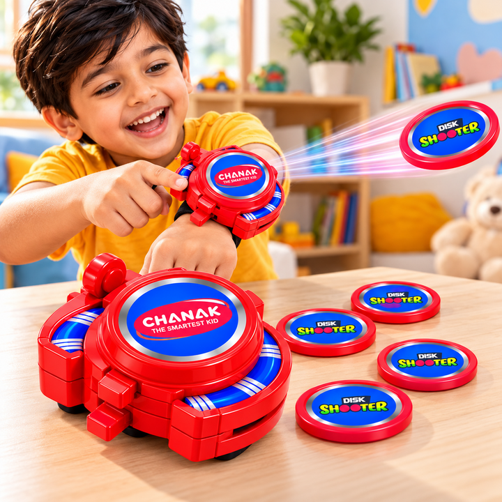 Chanak Flying Disc Shooter Game Set - 6 Pieces (Red)