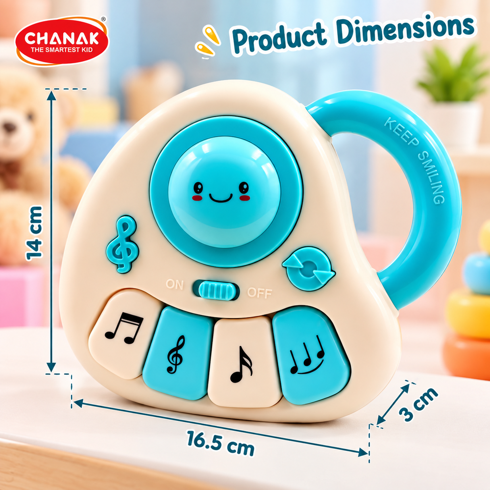 Chanak Tiny Tunes Baby Piano Musical Toy | 4 Keys, 31 Melodies with Flashing Lights |  6-12 Months