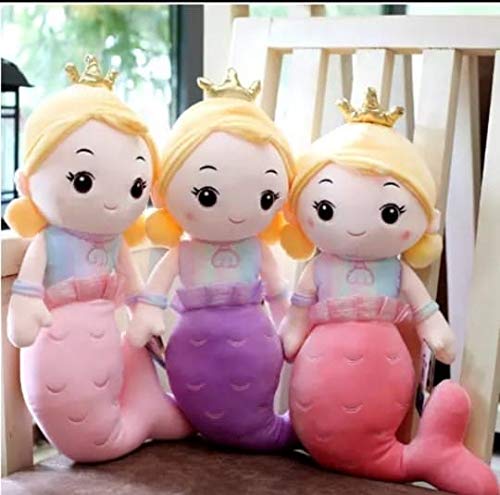 CuddleNest Mermaid Plush Soft Toy – 30 cm | Soft & Cuddly Companion for Kids (Red)