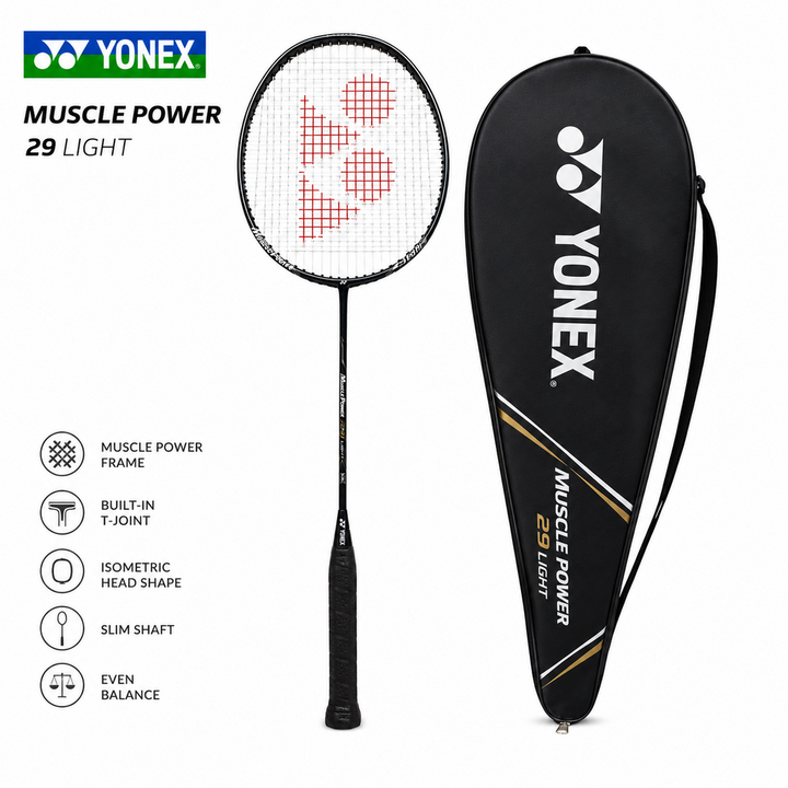 Yonex Muscle Power 29 Light Black Grey Graphite Badminton Racquet (85 gm)