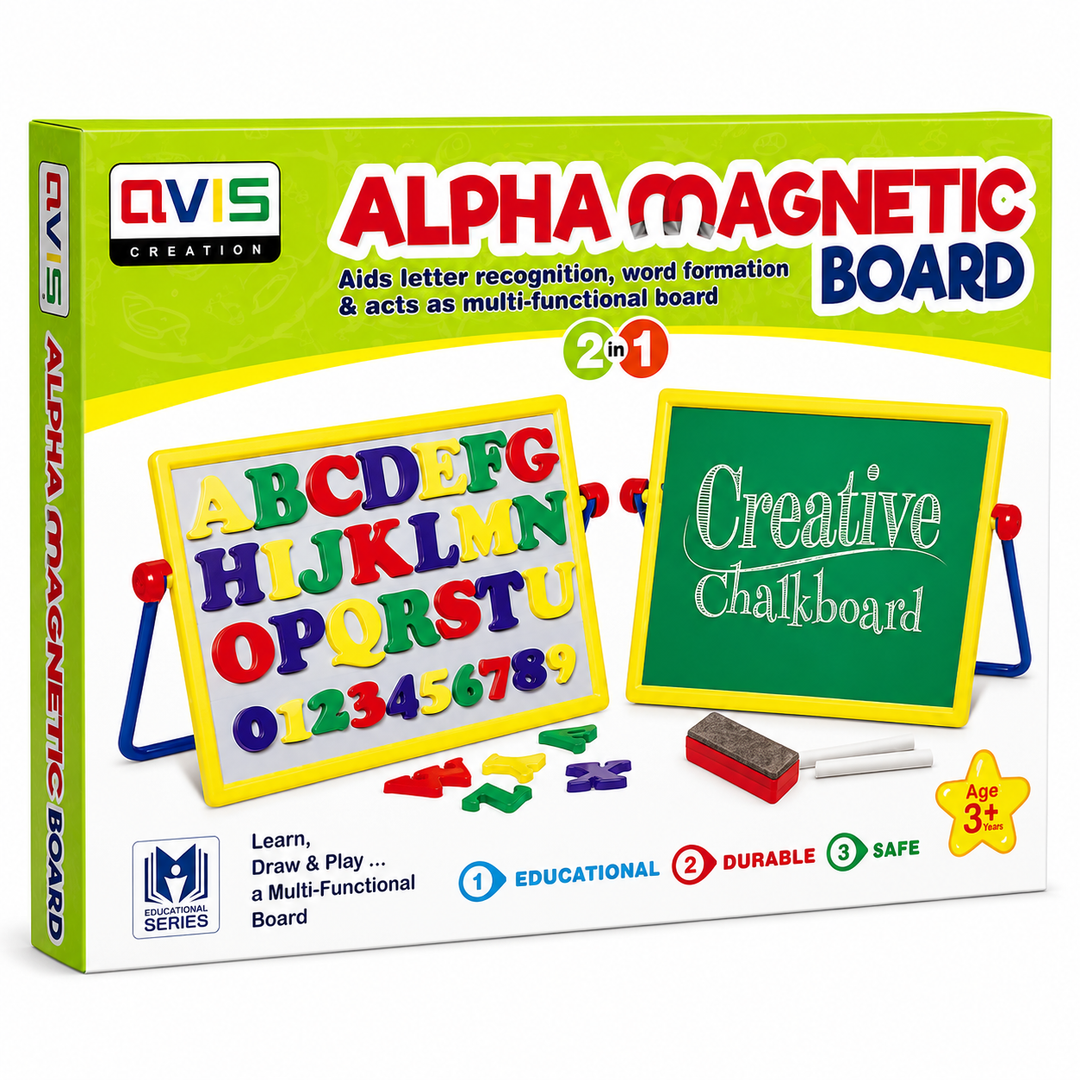 Avis by Ratna 2-in-1 Alpha Magnetic Board | Multifunctional Alphabet Learning Board
