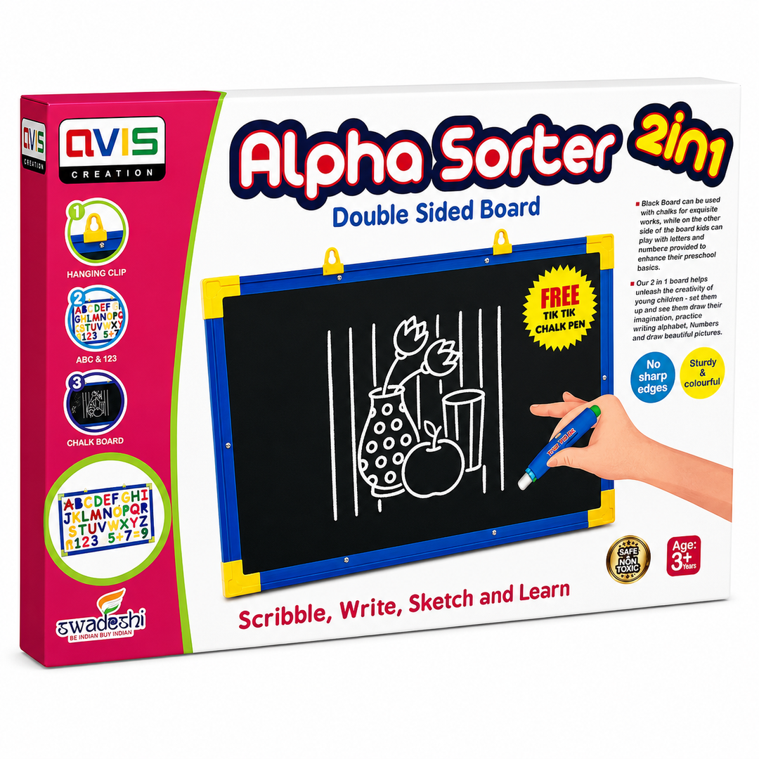 Avis by Ratna Alpha Sorter 2-in-1 – Double-Sided Educational Learning Board