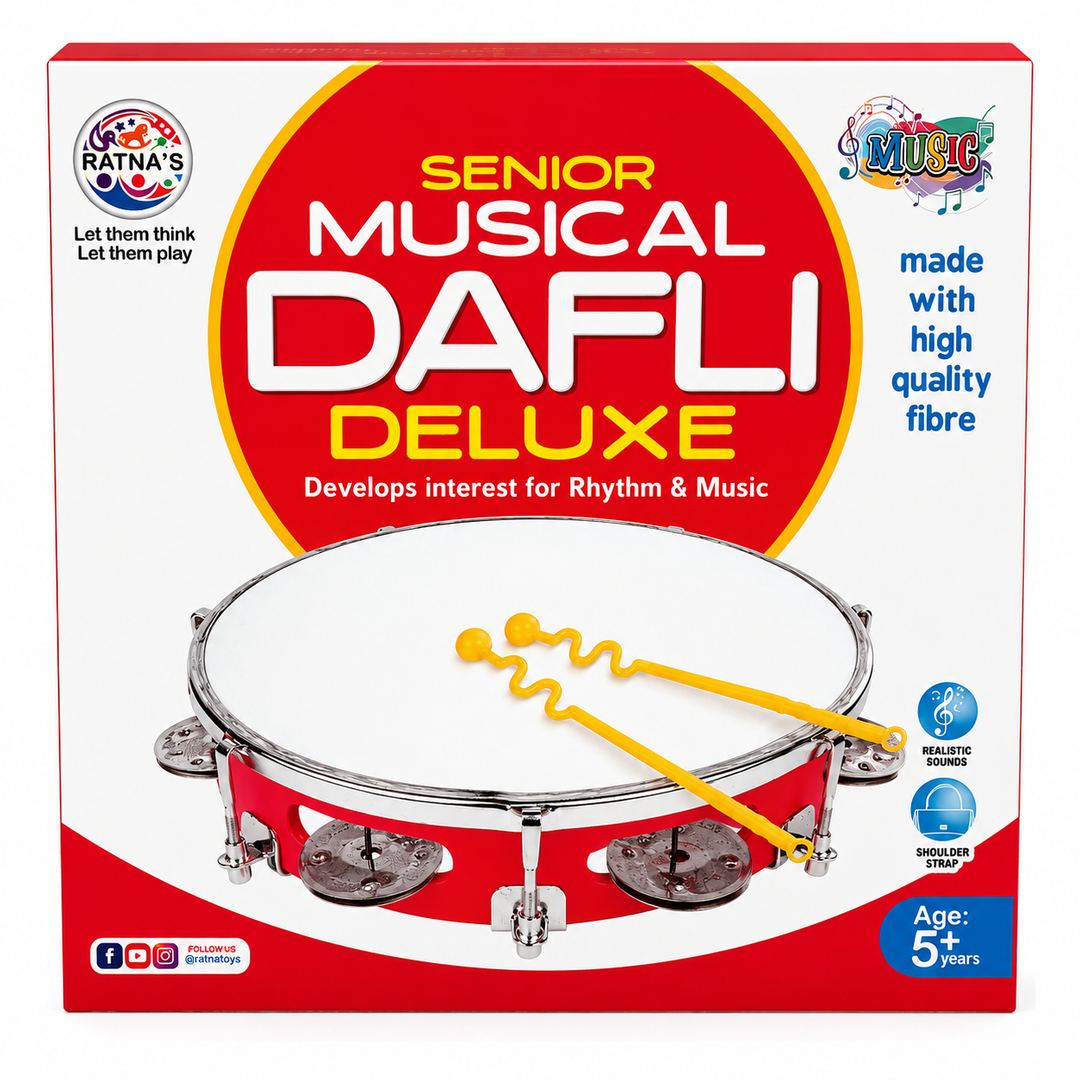 Ratna's Musical Dafli Senior – Hand & Stick Musical Instrument