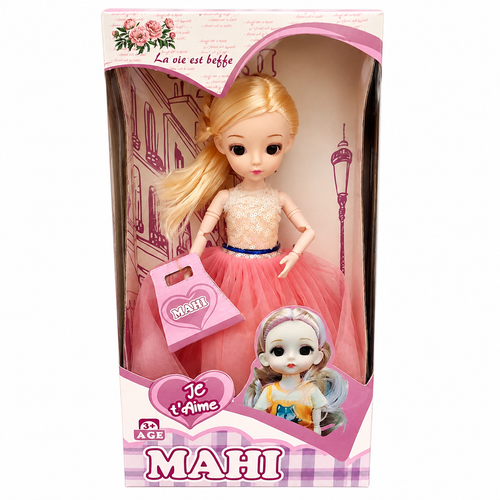 MAHI Fashion Doll with Pink Dress & Handbag | Princess Doll