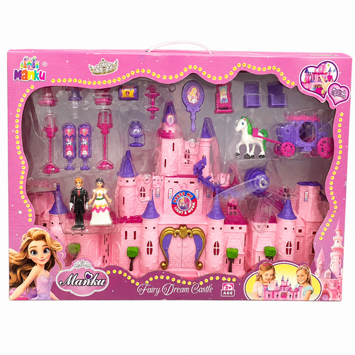 Manku Fairy Dream Castle | Magical Dollhouse Playset with Dolls, Furniture, Lights & Music