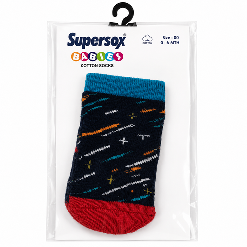 Supersox Babies Pack of 2 Cotton Socks | Size 00 | Soft & Comfortable Baby Socks