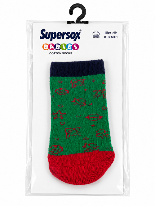 Supersox Babies Pack of 2 Cotton Socks | Size 00 | Soft & Comfortable Baby Socks