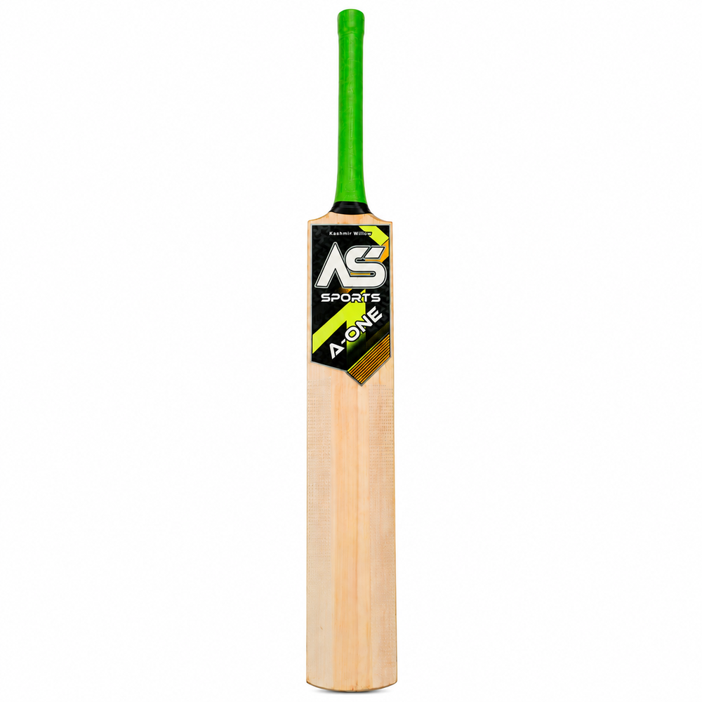 A-One Sports Kashmir Willow Wood Full Size Cricket Scoop Bat for Tennis Ball (Double Blade)