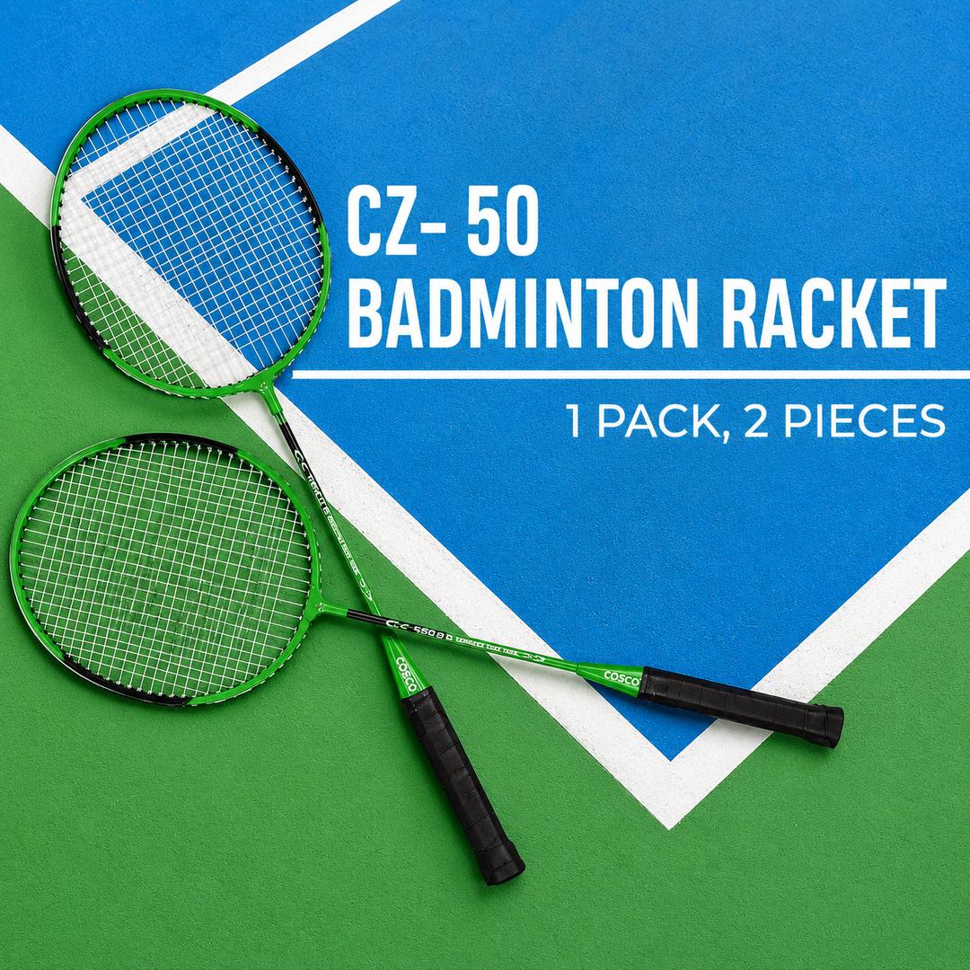 Cosco CZ-50 Badminton Racket Set (9 Years till Grown Ups) Green & Black