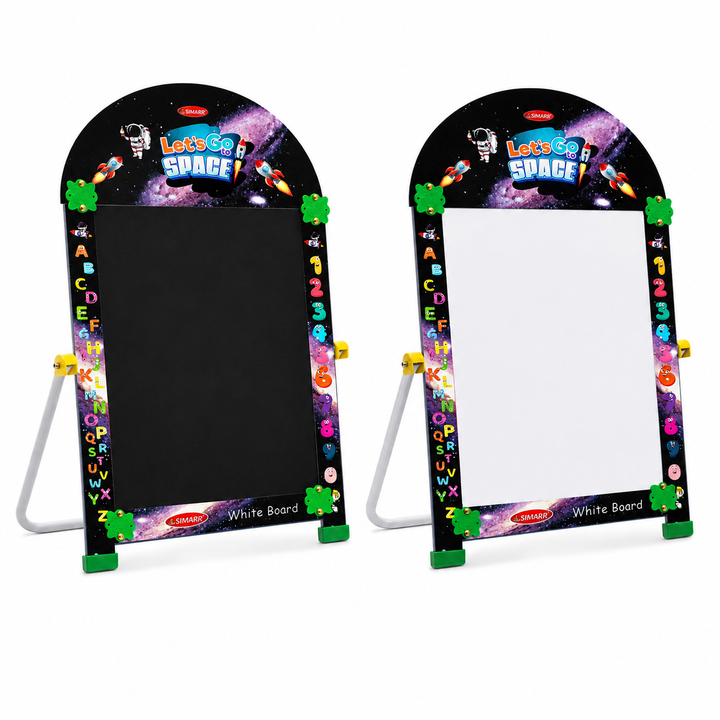 Simarr 2-in-1 Space Drawing Board with Marker & Blackboard