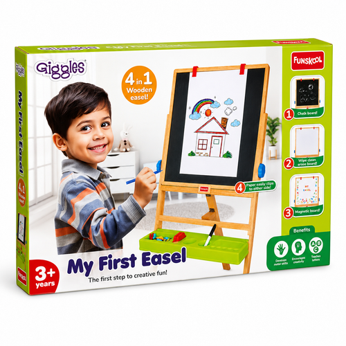 Funskool Giggles My First Easel – 4-in-1 Wooden Easel