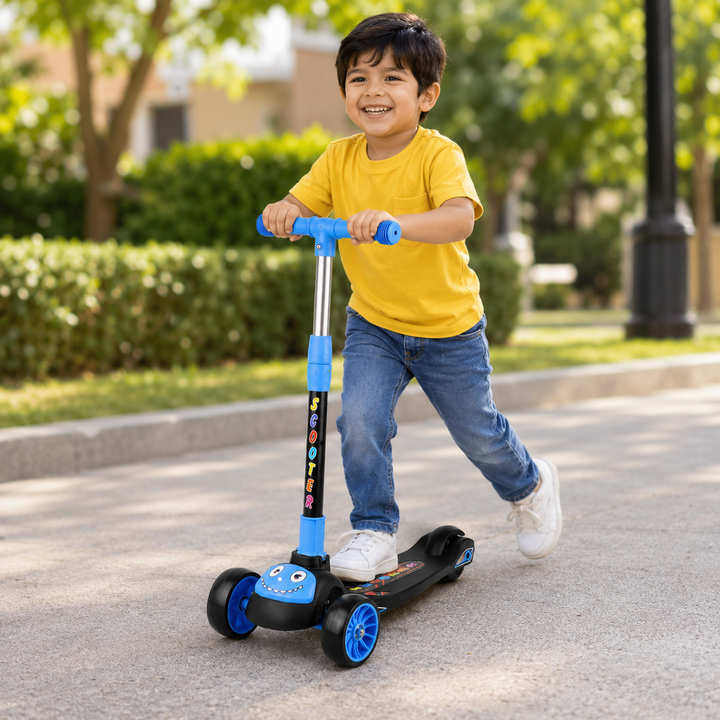 Kid 99 Kids Scooter with LED Wheels & 3 Adjustable Height - Blue
