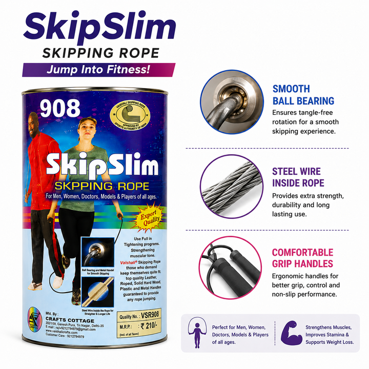 Vaishali SkipSlim Skipping Rope | 9 Feet Length