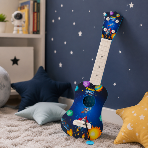 Simarr Space Theme Little Rockstar Guitar for Kids (5-12 Years)