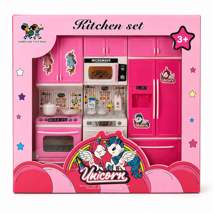 Unicorn Kitchen Set for Kids | Battery Operated | Role Play Kitchen