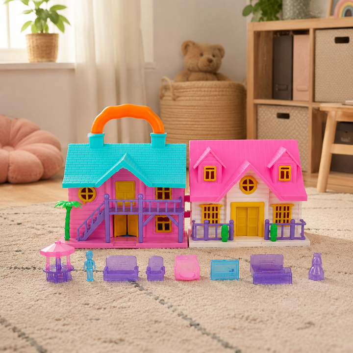 Funny House Doll House Play Set with Furniture - Big (3-7 Years)