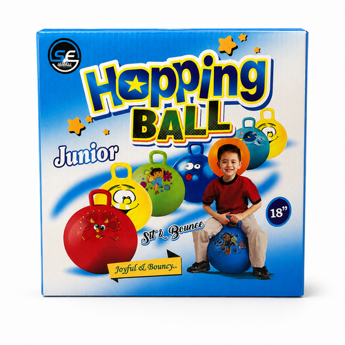 Junior Hopping Ball 18 Inches | Easy-Grip Handle | Indoor & Outdoor Active Play