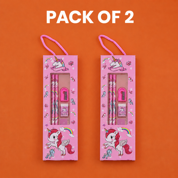 Pack of 2 Unicorn Stationary Set  | Return Gifts and Party Favours (3-9 Years)