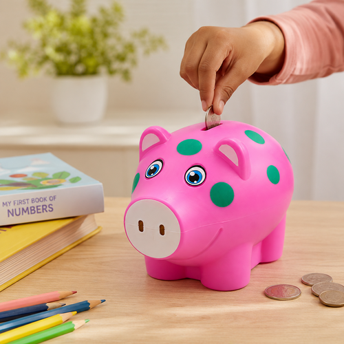 Pack of 3 Money Saver Piggy Bank (3-8 Years) - Pink