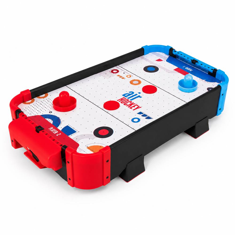 Simarr Small Air Hockey Table-Top Game with 2 Pucks, 2 Paddles, 1 Charger & 4 Legs (5-8 Years)