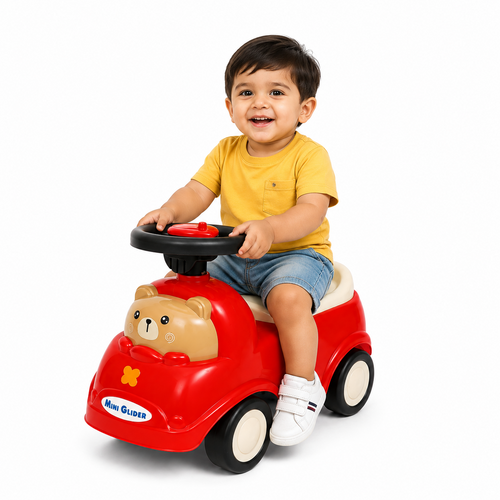 Mee Mee Mini Glider Baby Ride-on with Lights & Music (1-3 Years) | Weight Capacity: 30kg | Red