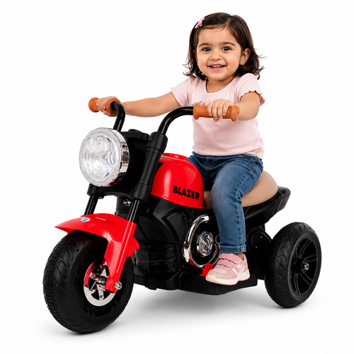Mee Mee Blazer Electric Bike for Kids - LED Headlights, Bluetooth Music, Foot Accelerator, Large Capacity Battery |  Red