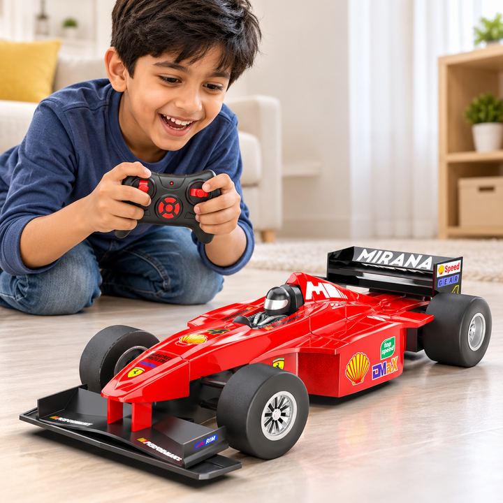 Mirana Rechargeable RC Formula 1 Super Car with Bluetooth Speaker | 1:16 Scale Model | Remote & App Controlled Racing Toy