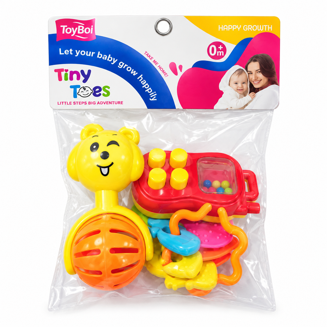 3-Piece Baby Rattle Set | Colorful Infant Rattles & Sensory Toys