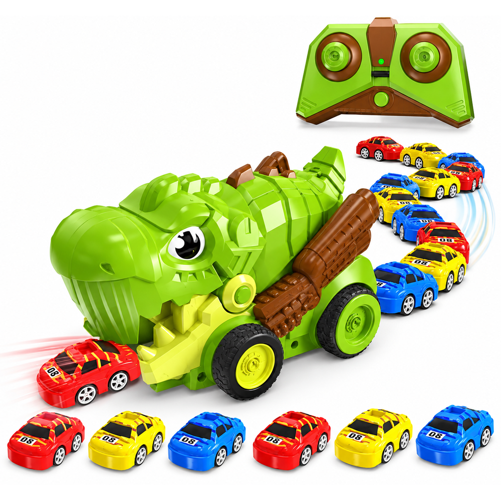 Dinosaur RC Snake Game Car with 6 Racing Cars | Remote Control Dino Car