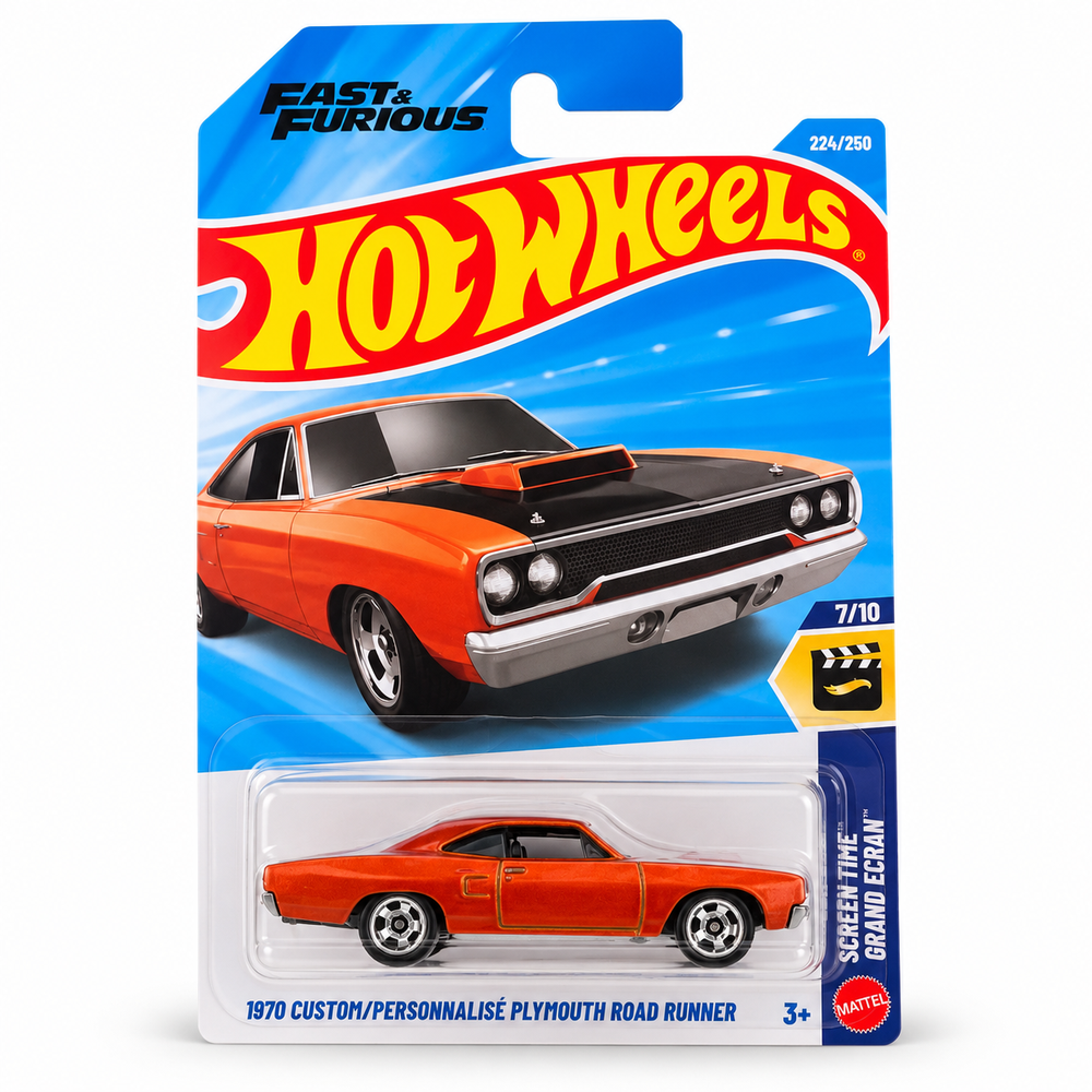 Set of 3 Hot wheels [HW 470] - '96 Dodge Viper GTS, HW Test Ride, 1970 Custom/ Personnalise Plymouth Road Runner
