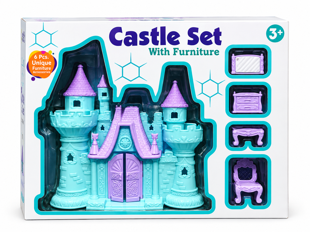 Castle Set with 5 Furniture Play Set Pieces