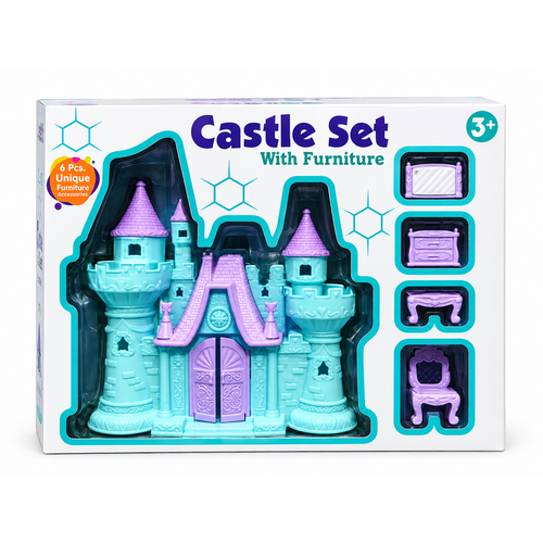 Castle Set with 5 Furniture Play Set Pieces