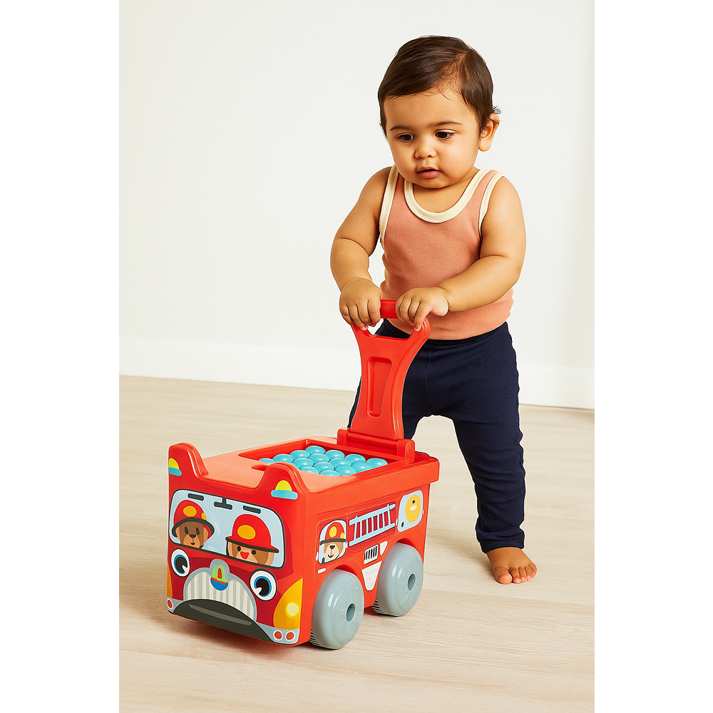 Sunta Toys Premium Quality 2-in-1 Walker & Building Block Toy - 30 Pieces (1.5-3 Years)