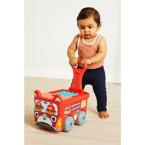 Sunta Toys Premium Quality 2-in-1 Walker & Building Block Toy - 30 Pieces (1.5-3 Years)