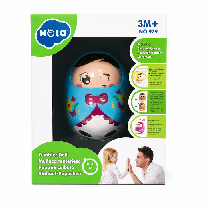 Hola Push & Shake -  Tumbler Doll with Happy Face & Sounds