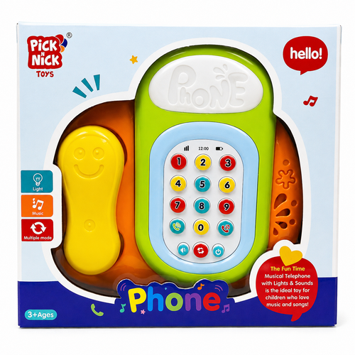 Pick N Nick Toys Kids Learning Phone Toy with Lights, Music & Numbers