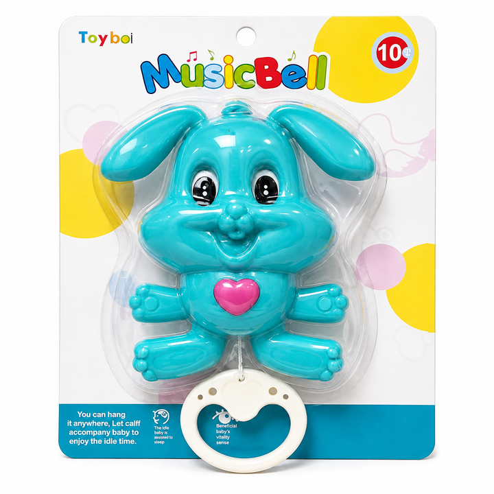 Toyboi Music Bell Animal Baby Toy | Pull String Hanging Toy