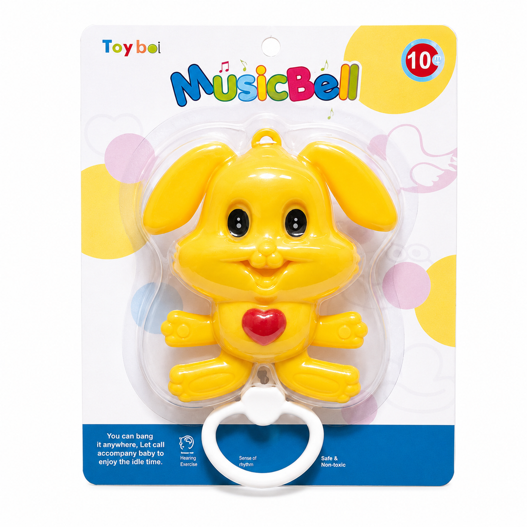 Toyboi Music Bell Animal Baby Toy | Pull String Hanging Toy