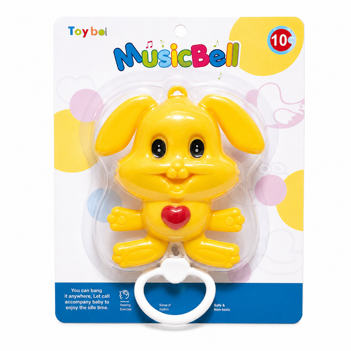Toyboi Music Bell Animal Baby Toy | Pull String Hanging Toy