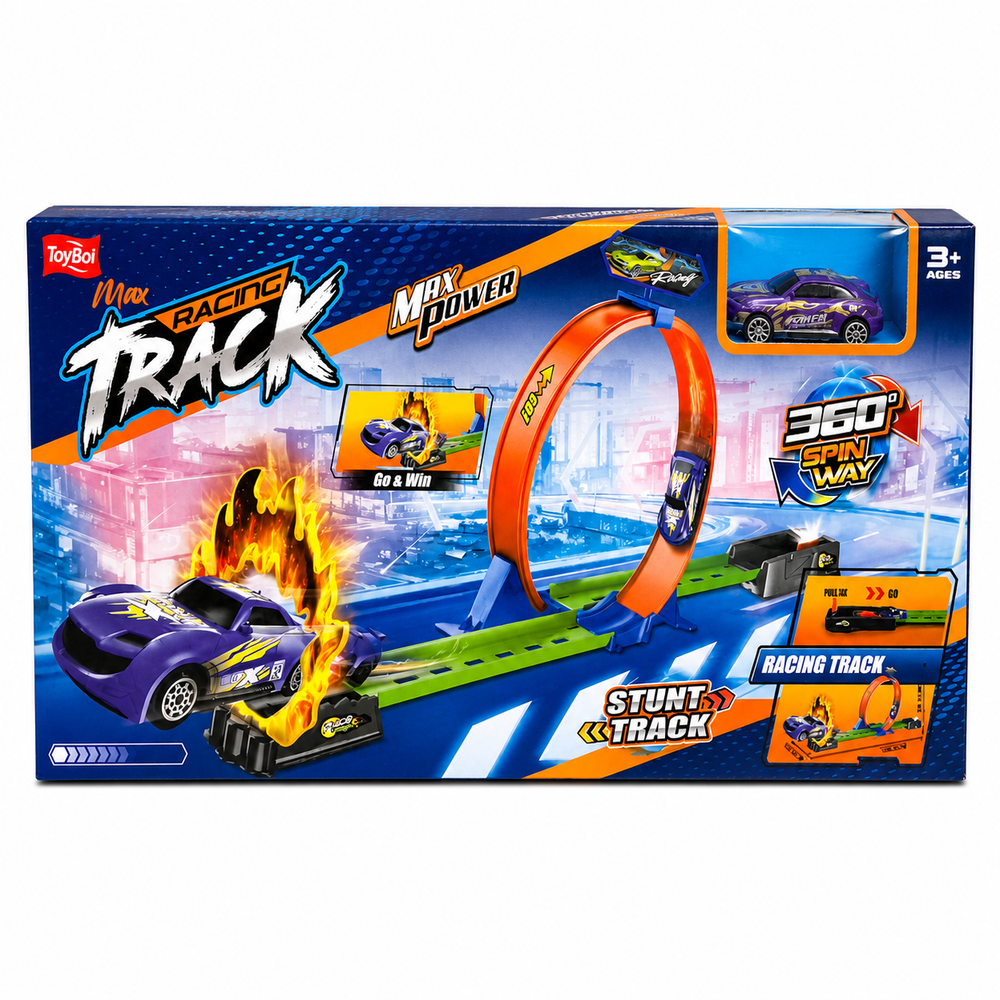 ToyBoi Max Racing Track for Kids – 360° Single Loop Stunt Track