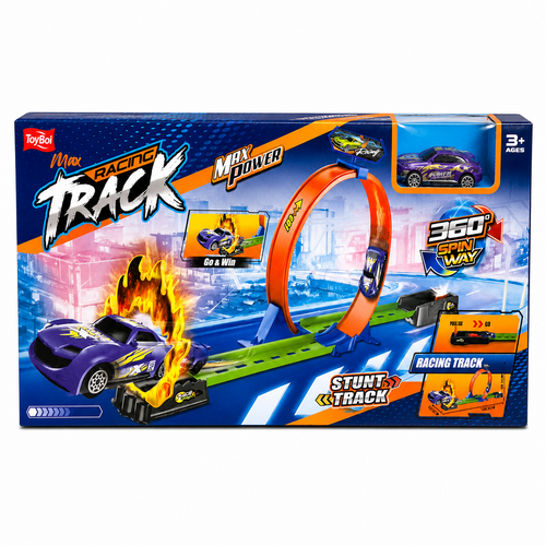 ToyBoi Max Racing Track for Kids – 360° Single Loop Stunt Track
