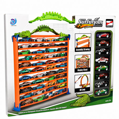 Surfurious 360° Rotation Ejection Slot Track Set with Alloy Cars | High Speed Orbit