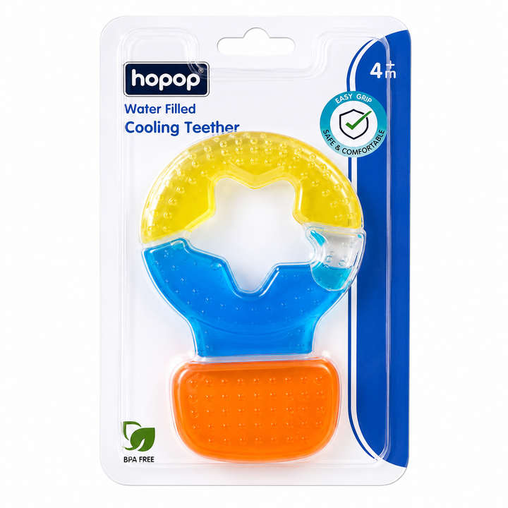 Hopop Water Filled Cooling Teether for Babies | Cool the Pain | Spark the Curiosity
