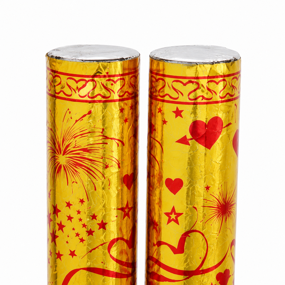 Pack of 2 Party Popper Confetti Cannon 56cm - (Gold Foil)