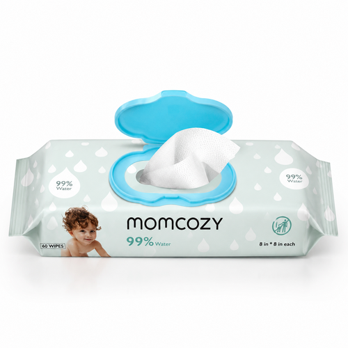 Momcozy 99% Water Baby Wipes - 60 Wipes (Extra Large Size)