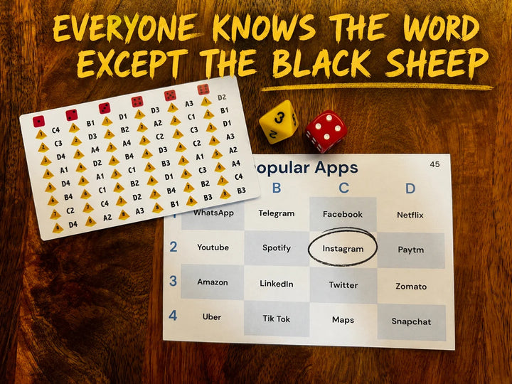 Adeloft Black Sheep - Secret Word Party Game for Kids & Adults | Social Deduction, Bluffing & Hidden Identity Family Game
