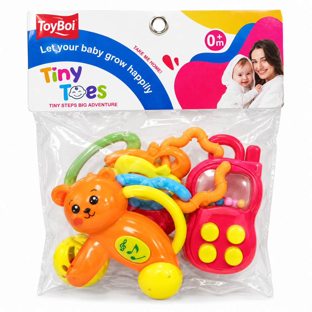 3-Piece Baby Rattle Set | Colorful Infant Rattles & Sensory Toys